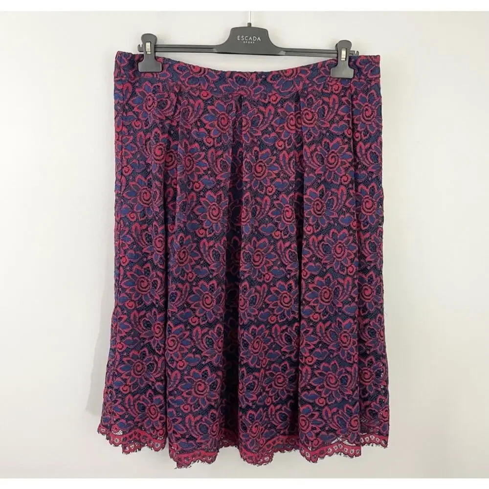 Eloquii Lace Detail Pleated Skirt